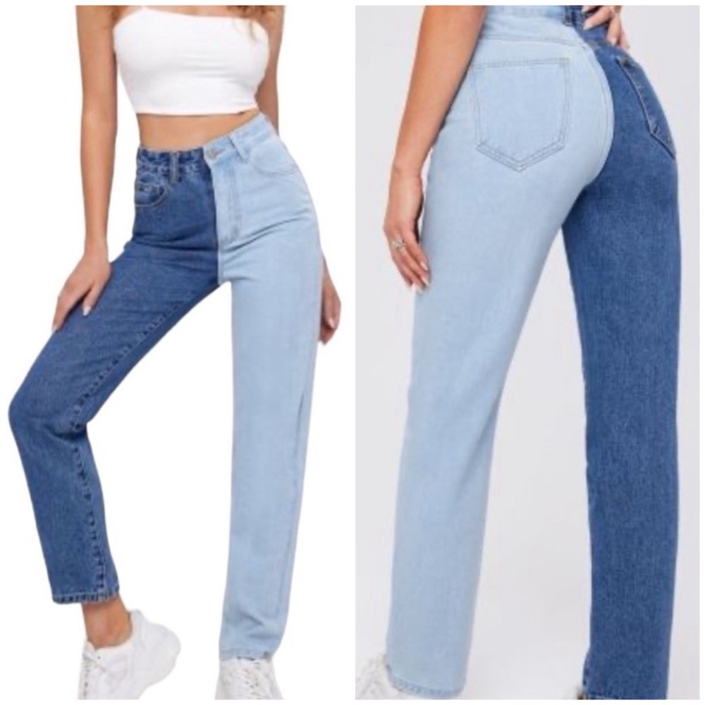 Two Toned Jeans (Shein) Women's Size XS Festival, Summer Statement,